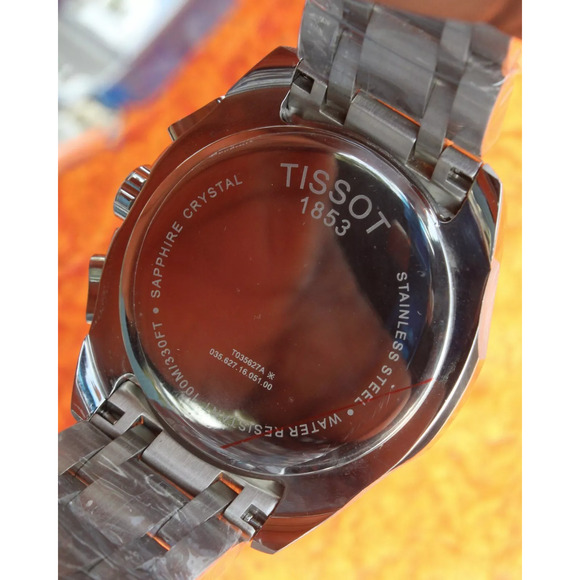 Tissot Two Tone Couturier Tachymeter Swiss Chronograph Men's Black Dial Watch - Picture 10 of 11